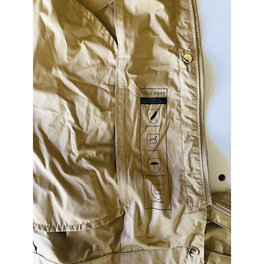 Cole Haan Womens Weather Resistant Belted Packable Raincoat Size L  - Picture 12 of 12